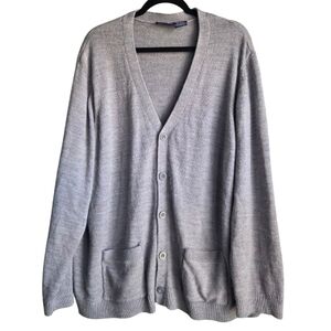 Puritan Light Gray V-Neck Button Front Cardigan